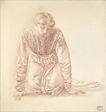 Kneeling Figure of a Woman, late 19th century. Artist: Sir Edward Coley Burne-Jones.