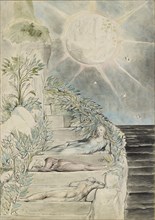 Dante and Statius sleeping, Virgil watching (illustration to the 'Divine Comedy', Purgatorio XXVII), Artist: William Blake.