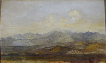 The Carrara Mountains from Pisa, 1845-1846. Artist: George Frederick Watts.