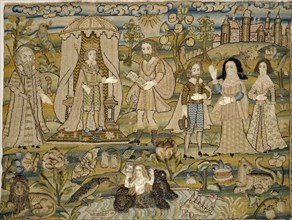 Embroidered picture: The Proclamation of Solomon, mid-17th century. Artist: Unknown.