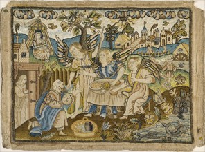 Embroidered picture: Abraham entertaining the Angels, 2nd half of the 17th century. Artist: Unknown.
