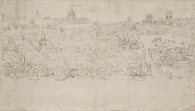 Panorama of London as seen from Southwark: Billingsgate to Tower Wharf, 1554. Artist: Anthonis van den Wyngaerde.