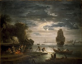 Coastal Scene (La nuit), 1750s. Artist: Claude-Joseph Vernet.