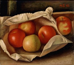 Apples in a Bag, 1925. Artist: Mark Gertler.