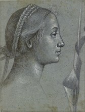 Head of a Woman with a Pennant wound round a Pole, late 15th century. Artist: Vittore Carpaccio.