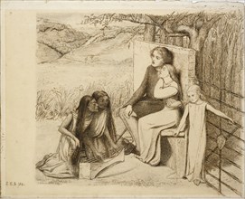 Two Lovers, 1854. Artist: Elizabeth Siddal.
