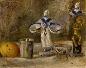 Still Life with a Faience Figure, post c1880. Artist: Pierre-Auguste Renoir.