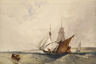 Shipping off the Kent Coast, c1820s. Artist: Richard Parkes Bonington.