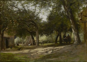 Landscape with a Farmyard, 1830-1880. Artist: Adolphe-Felix Cals.