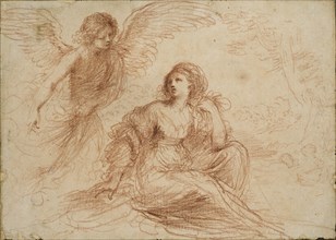 An angel appearing to Hagar and Ishmael, c1653. Artist: Guercino.