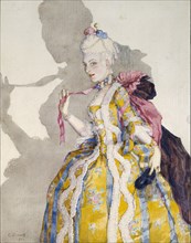 Design for a Costume of a Marquise for the ballerina Tamara Karsavina, 1924. Artist: Konstantin Somov.