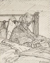 Portrait of the Artist's Mother writing in Bed, c1913. Artist: Harold Gilman.