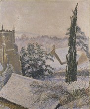 East Knoyle Church: Snow, 1917. Artist: Lucien Pissarro.