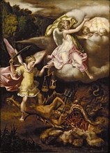 St Michael subduing Satan and weighing the Souls of the Dead, c1540-1549. Artist: Lelio Orsi.