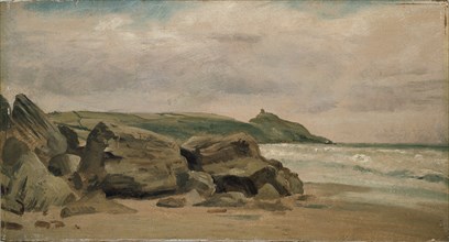 View towards Rame Head, Cornwall, 1850. Artist: Lionel Constable.