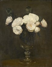 Still Life: Malmaison Roses, 1872. Artist: Henri Fantin-Latour.