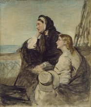 Two Women seated on Deck, late 19th century. Artist: Thomas Alexander Ferguson Graham.