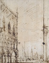 Venice: The south-west Angle of the Doge's Palace, early 18th century. Artist: Canaletto.