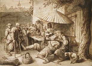 A Quack Dentist extracting a Peasant's Tooth, late 17th century. Artist: Lambert Doomer.