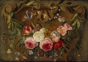 Decorative Still-Life Composition with a Garland of Flowers, mid 17th century. Artist: Jan van Kessel.