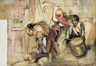 Study for the Proclamation of Don Carlos, 1834-1838. Artist: John Frederick Lewis.