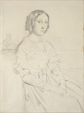 Portrait of a young Woman, seated three-quarters to left, 1839-1856. Artist: Theodore Chasseriau.