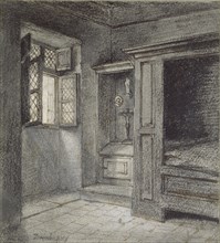 Interior of a Bedroom with a Sanctuary on the left, mid 19th century. Artist: Charles Francois Daubigny.