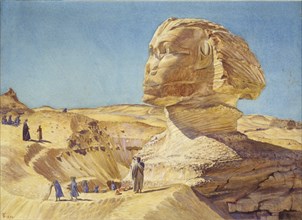 The Great Sphinx at the Pyramids of Giza, 1854. Artist: Thomas Seddon.