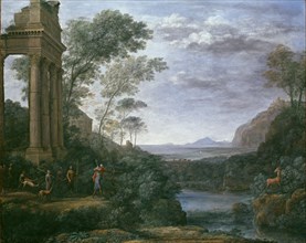 Landscape with Ascanius shooting the Stag of Sylvia, 1681-1682. Artist: Claude Lorrain.