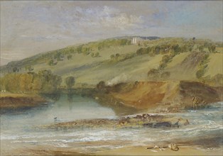Farnley Hall, from the Junction of the Wharfe and the Washburn, 1818. Artist: JMW Turner.