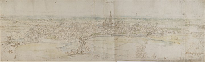 Panoramic View of s'Hertogenbosch (Den Haag) from an elevated Point to the South-West, c1545-50.. Artist: Anthonis van den Wyngaerde.