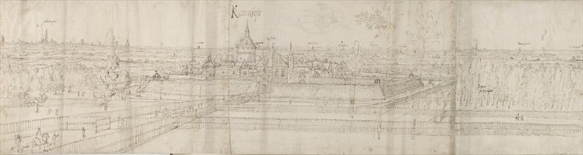 View of the Palace of Cantecroy near Antwerp and the surrounding Countryside, 1557-58. Artist: Anthonis van den Wyngaerde.