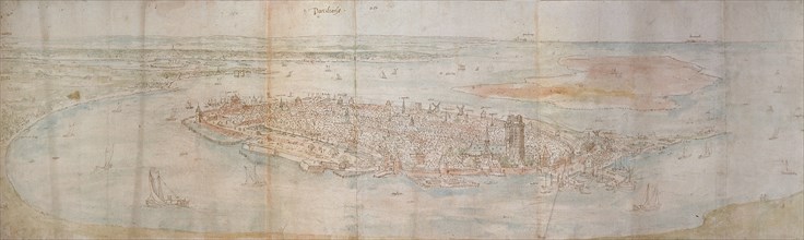 Panoramic View of Dordrecht from an elevated Point to the West, 1545. Artist: Anthonis van den Wyngaerde.