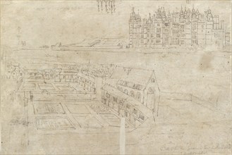 The River Front of Richmond Palace and Privy Gardens, c1550s. Artist: Anthonis van den Wyngaerde.