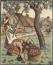 The Apple Harvest, 1889. Artist: Lucien Pissarro.