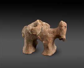 Red Polished / Matt-Polished donkey figurine with panniers, c20th century BC. Artist: Unknown.