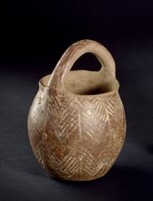 Simple jar with loop handle, PEC C62. Rim A1, Naqada Ic, c3800-3500BC. Artist: Unknown.