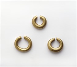 Gold penannular rings, Late Bronze Age (Britain), c1150-800BC. Artist: Unknown.