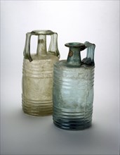 Barrel-shaped glass bottles made by Frontinus, Amiens, 4th Century. Artist: Frontinus.