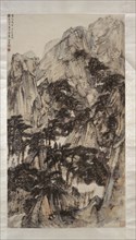 Landscape with mountains and trees, September - October 1943. Artist: Fu Baoshi.