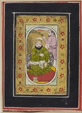 Ruler wearing a green jama attended by a morchal bearer, late 18th century. Artist: Unknown.
