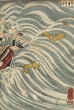 The Taira Ghosts Attacking Yoshitsune?s Ship, 1843-1845. Artist: Utagawa Kuniyoshi.
