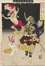 Tametomo?s Military Might Drives Away the Smallpox Demons, 1890. Artist: Tsukioka Yoshitoshi.