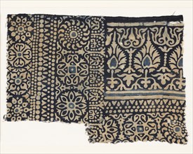 Textile fragment with rosettes, arches, stylized trees or flowers, and leaves, 1250-1350. Artist: Unknown.
