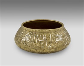 Bowl with figural and calligraphic decoration, late 14th century. Artist: Unknown.