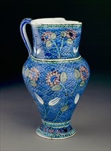 Jug with flowers against a fish-scale background, 1530-1550. Artist: Unknown.