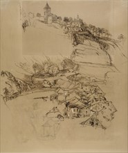 Fribourg, Switzerland: Pen sketch, July or August - September 1856. Artist: John Ruskin.
