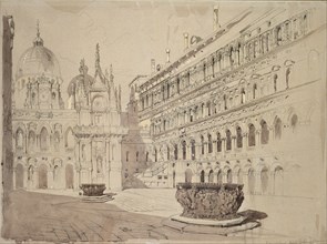 The Court of the Ducal Palace, Venice, May 1841. Artist: John Ruskin.