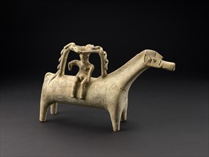 Terracotta horse rhyton with rider, Late Cypriot IIIB Period, c1125-c1050BC. Artist: Unknown.
