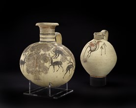 Bichrome IV barrel-shaped Cypro-Phoenician jug, Cypro-Archaic I Period, c750 - c600 BC) Artist: Unknown.
